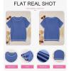 image:imageSHEWIN Womens Tops Trendy Short Sleeve Shirts Crewneck Lightweight Knit Sweater Top Business Casual OutfitsD Blue