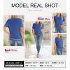 image:imageSHEWIN Womens Tops Trendy Short Sleeve Shirts Crewneck Lightweight Knit Sweater Top Business Casual OutfitsD Blue