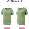 image:imageSHEWIN Womens Tops Trendy Short Sleeve Shirts Crewneck Lightweight Knit Sweater Top Business Casual OutfitsE Green