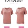 image:imageSHEWIN Womens Tops Trendy Short Sleeve Shirts Crewneck Lightweight Knit Sweater Top Business Casual OutfitsE Pink