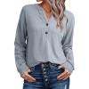 image:imageSHEWIN 2025 Women Ribbed Knit Tops Dressy Long Sleeve Shirts Fall Lightweight SweatshirtBeau Blue