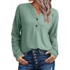 image:imageSHEWIN 2025 Women Ribbed Knit Tops Dressy Long Sleeve Shirts Fall Lightweight SweatshirtGreen