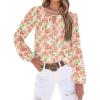 image:imageSHEWIN Blouses for Women Dressy Casual Floral Print Boho Long Sleeve Shirts Fall Tops for Women 2025Orange