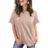 image:imageSHEWIN Womens Summer Tops Short Sleeve TShirts Crew Neck Casual Solid Basic Tees 2026 ClothesA Khaki