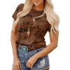 image:imageSHEWIN Womens Summer Tops Short Sleeve TShirts Western Graphic Crew Neck Casual Cute Tees 2026 ClothesA Coffee