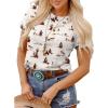 image:imageSHEWIN Womens Summer Tops Short Sleeve TShirts Western Graphic Crew Neck Casual Cute Tees 2026 ClothesA White