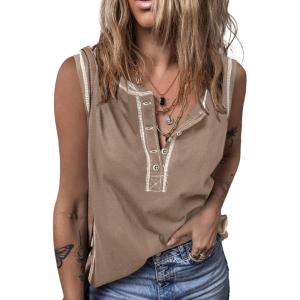 image:imageSHEWIN Womens Tank Tops Sleeveless Shirts Pullover Beach Vacation Clothes Business Causal Outfits Summer Tops for Women 2026A1light French Beige