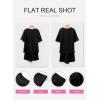 image:imageSHEWIN 2 Piece Sets for Women Summer Short Sleeve Shirts High Waisted Shorts with Pockets Lounge Matching SetBlack