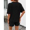 image:imageSHEWIN 2 Piece Sets for Women Summer Short Sleeve Shirts High Waisted Shorts with Pockets Lounge Matching SetBlack