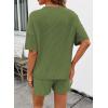 image:imageSHEWIN 2 Piece Sets for Women Summer Short Sleeve Shirts High Waisted Shorts with Pockets Lounge Matching SetFern Green