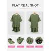 image:imageSHEWIN 2 Piece Sets for Women Summer Short Sleeve Shirts High Waisted Shorts with Pockets Lounge Matching SetFern Green