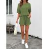 image:imageSHEWIN 2 Piece Sets for Women Summer Short Sleeve Shirts High Waisted Shorts with Pockets Lounge Matching SetFern Green