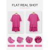 image:imageSHEWIN 2 Piece Sets for Women Summer Short Sleeve Shirts High Waisted Shorts with Pockets Lounge Matching SetRose Red