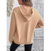 image:imageSHEWIN 2025 Womens Hoodies Pleated Sweatshirt Fall Lightweight Pullover TopsLight French Beige