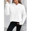 image:imageSHEWIN 2025 Womens Hoodies Pleated Sweatshirt Fall Lightweight Pullover TopsWhite