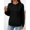 image:imageSHEWIN Hoodies for Women Casual Knit V Neck Sweaters with Pocket Womens Fall Fashion 2025Black