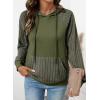 image:imageSHEWIN Hoodies for Women Casual Knit V Neck Sweaters with Pocket Womens Fall Fashion 2025Moss Green