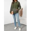 image:imageSHEWIN Hoodies for Women Casual Knit V Neck Sweaters with Pocket Womens Fall Fashion 2025Moss Green