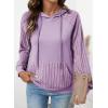 image:imageSHEWIN Hoodies for Women Casual Knit V Neck Sweaters with Pocket Womens Fall Fashion 2025Purple