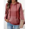 image:imageSHEWIN Hoodies for Women Casual Knit V Neck Sweaters with Pocket Womens Fall Fashion 2025Red