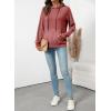 image:imageSHEWIN Hoodies for Women Casual Knit V Neck Sweaters with Pocket Womens Fall Fashion 2025Red