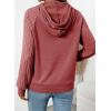 image:imageSHEWIN Hoodies for Women Casual Knit V Neck Sweaters with Pocket Womens Fall Fashion 2025Red