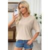 image:imageSHEWIN Oversized Wash Out Fabric Tee Shirts Trendy Cotton Tops Casual Work Tshirt 2026Beige