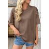 image:imageSHEWIN Oversized Wash Out Fabric Tee Shirts Trendy Cotton Tops Casual Work Tshirt 2026Brown