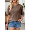 image:imageSHEWIN Oversized Wash Out Fabric Tee Shirts Trendy Cotton Tops Casual Work Tshirt 2026Brown