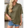 image:imageSHEWIN Oversized Wash Out Fabric Tee Shirts Trendy Cotton Tops Casual Work Tshirt 2026Green