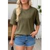 image:imageSHEWIN Oversized Wash Out Fabric Tee Shirts Trendy Cotton Tops Casual Work Tshirt 2026Green