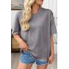 image:imageSHEWIN Oversized Wash Out Fabric Tee Shirts Trendy Cotton Tops Casual Work Tshirt 2026Grey