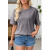 image:imageSHEWIN Oversized Wash Out Fabric Tee Shirts Trendy Cotton Tops Casual Work Tshirt 2026Grey