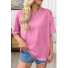 image:imageSHEWIN Oversized Wash Out Fabric Tee Shirts Trendy Cotton Tops Casual Work Tshirt 2026Pink