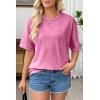 image:imageSHEWIN Oversized Wash Out Fabric Tee Shirts Trendy Cotton Tops Casual Work Tshirt 2026Pink