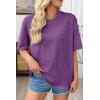 image:imageSHEWIN Oversized Wash Out Fabric Tee Shirts Trendy Cotton Tops Casual Work Tshirt 2026Purple
