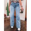 image:imageSHEWIN Straight Leg Jeans High Waisted Stretchy Trendy Wide Leg Flare Denim PantsSky Blue
