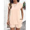 image:imageSHEWIN Two Piece Sets for Women Cap Sleeve Tops and Shorts Lounge Set with Pockets Womens Summer Outfits 2026Apricot