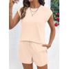 image:imageSHEWIN Two Piece Sets for Women Cap Sleeve Tops and Shorts Lounge Set with Pockets Womens Summer Outfits 2026Apricot