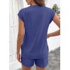 image:imageSHEWIN Two Piece Sets for Women Cap Sleeve Tops and Shorts Lounge Set with Pockets Womens Summer Outfits 2026Blue