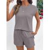image:imageSHEWIN Two Piece Sets for Women Cap Sleeve Tops and Shorts Lounge Set with Pockets Womens Summer Outfits 2026Dark Grey