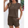 image:imageSHEWIN Two Piece Sets for Women Cap Sleeve Tops and Shorts Lounge Set with Pockets Womens Summer Outfits 2026Desert Palm