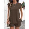 image:imageSHEWIN Two Piece Sets for Women Cap Sleeve Tops and Shorts Lounge Set with Pockets Womens Summer Outfits 2026Desert Palm