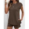 image:imageSHEWIN Two Piece Sets for Women Cap Sleeve Tops and Shorts Lounge Set with Pockets Womens Summer Outfits 2026Desert Palm