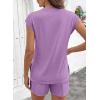 image:imageSHEWIN Two Piece Sets for Women Cap Sleeve Tops and Shorts Lounge Set with Pockets Womens Summer Outfits 2026Purple