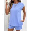 image:imageSHEWIN Two Piece Sets for Women Cap Sleeve Tops and Shorts Lounge Set with Pockets Womens Summer Outfits 2026Sky Blue