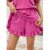 image:imageSHEWIN Two Piece Sets for Women Half Zip Up Puff Short Sleeve Tops and Ruffled Shorts Lounge Set Womens Summer Outfits 2026Rose Red