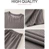 image:imageSHEWIN Two Piece Sets for Women Summer Short Sleeve Shirts High Waisted Shorts with Pockets Pajamas Lounge Matching SetGrey