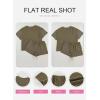 image:imageSHEWIN Two Piece Sets for Women Summer Short Sleeve Shirts High Waisted Shorts with Pockets Pajamas Lounge Matching SetJungle Green