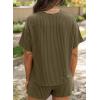 image:imageSHEWIN Two Piece Sets for Women Summer Short Sleeve Shirts High Waisted Shorts with Pockets Pajamas Lounge Matching SetJungle Green